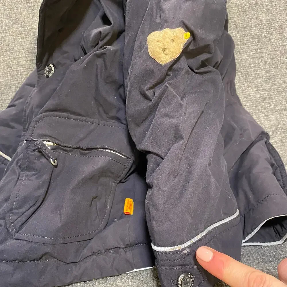 Steiff Kids 18 Month Reflective Trim Navy Blue Winter Jacket Coat Hooded Lined